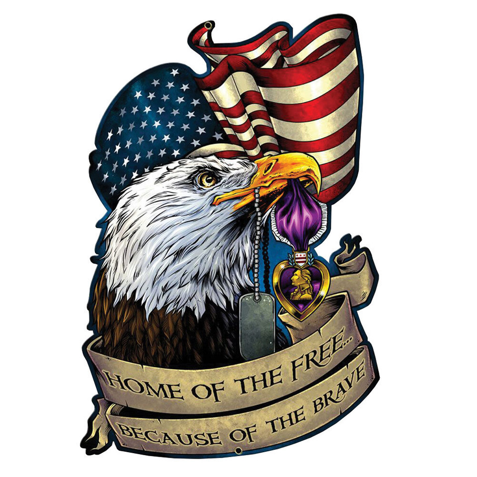 Purple heart Eagle Plasma Sign  FLY032 Main Image