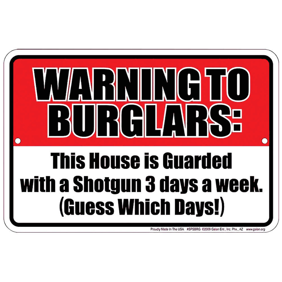 Warning to Burglars Metal Sign  SPSBRG Main Image