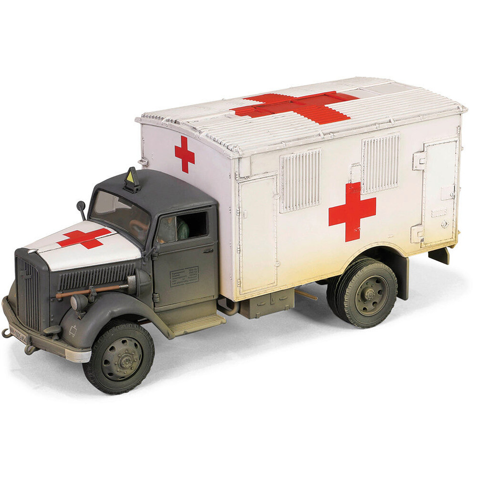 Kfz305 Opel Blitz 3-Ton Ambulance 1/32 Die Cast Model - White Main Image