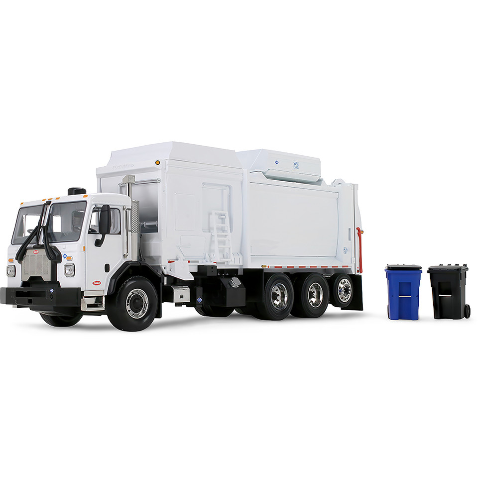 Peterbilt Model 520 with McNeilus CNG ZR Automated Side Load Refuse Body & Trash Carts - White 1:34 Scale Main Image