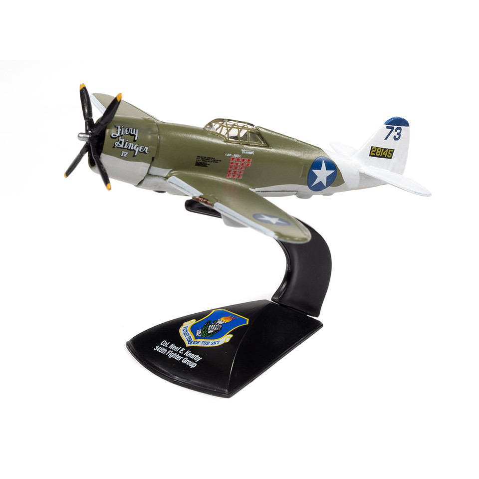 WWII Republic P-47D Thunderbolt Razorback Neel Kearby - Olive Drab w/White Tail 1:64 Scale Main Image