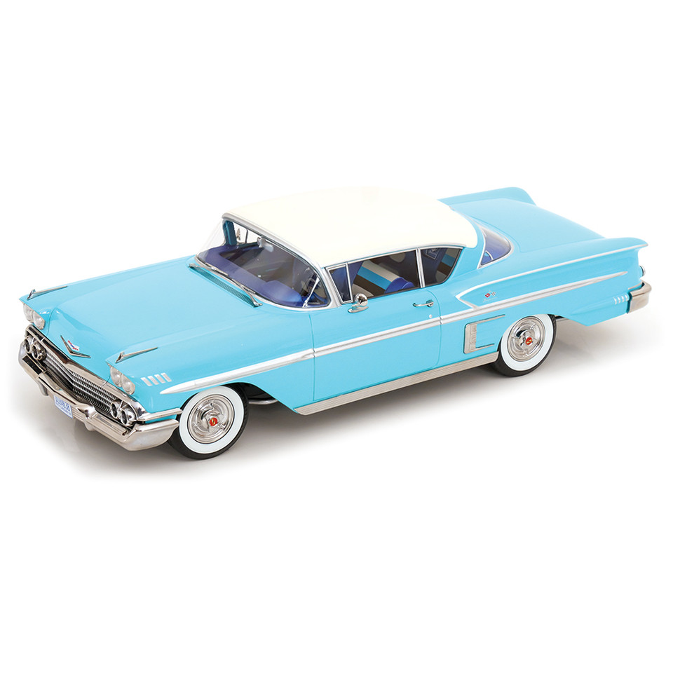 1958 Chevrolet Bel Air Impala Coupe - Turquoise/Cream 1:18 Scale Main Image