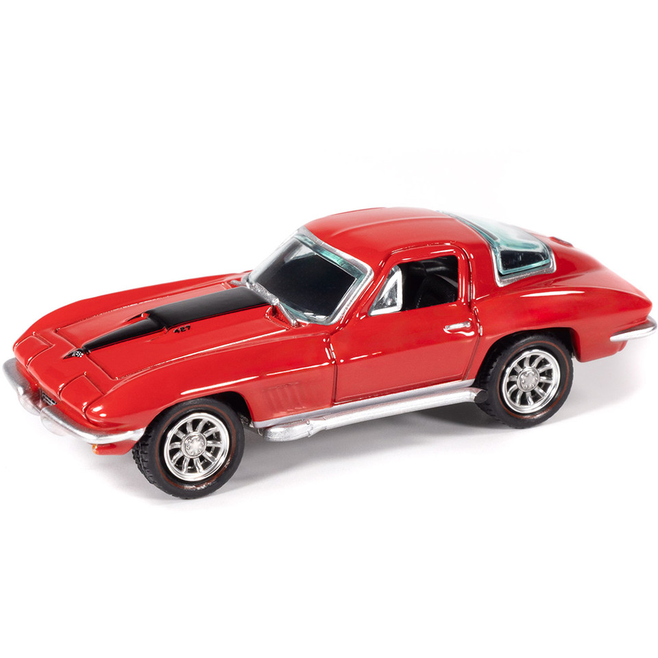 1967 Chevy Corvette 427 Mecum Auctions - Rally Red w/Black Stripe 1:64 Scale Main Image