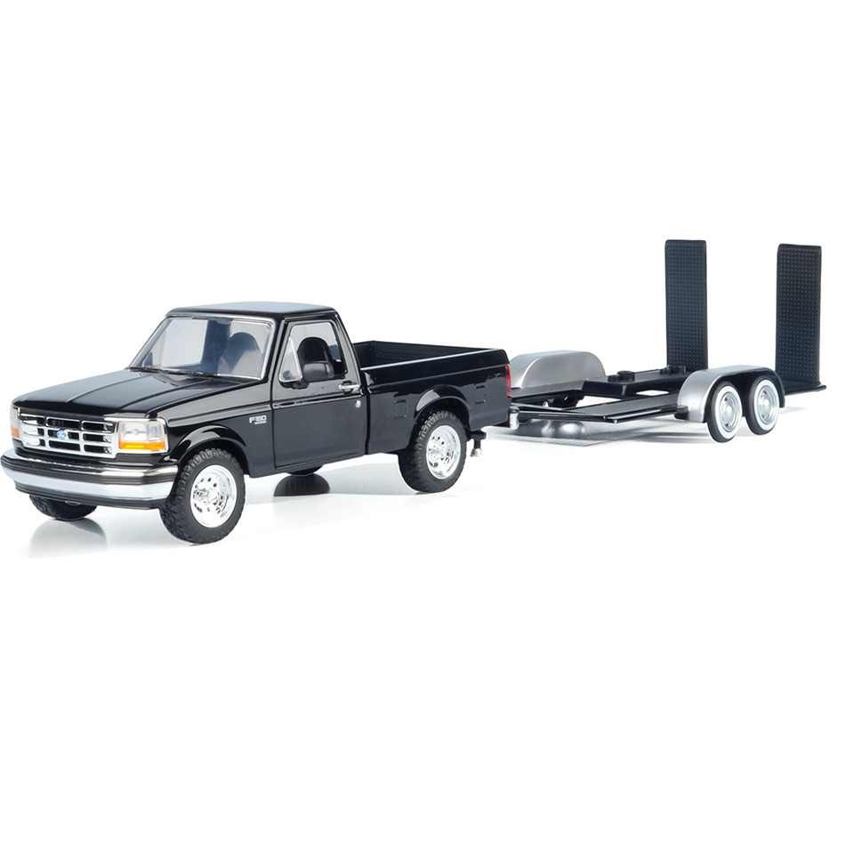 1993 Ford F-150 (Black) & Diecast Trailer 1:24 Scale Main Image