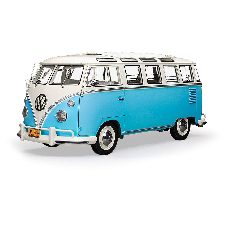 1962 Volkswagen Samba Van - Blue 1:12 Scale Main Image