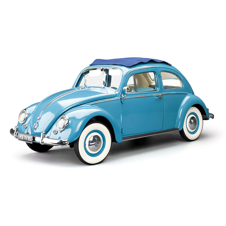 1958 Volkswagen Beetle Saloon Opening Roof - Fjord Blue 1:12 Scale Main Image