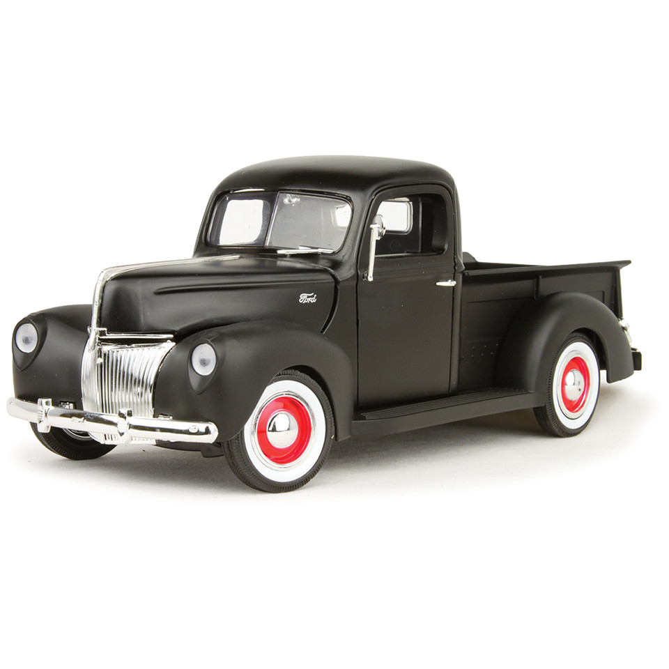 1940 Ford Matte Black Pickup 1:18 Scale Main Image
