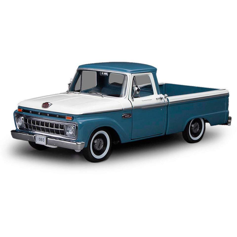 1965 Ford F-100 Custom Cab Pickup - Blue & White Main Image
