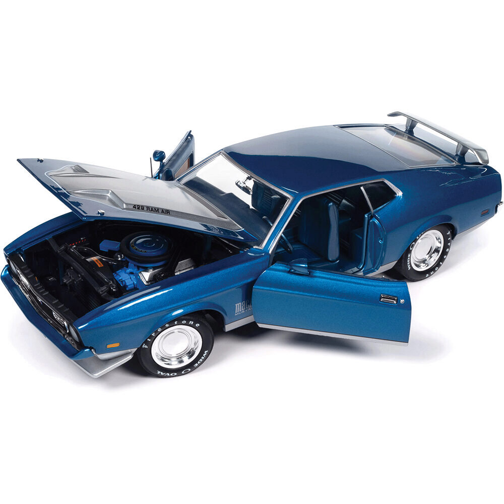 1971 Ford Mustang Mach 1 MCACN-Med Blue Metallic 1:18 Scale