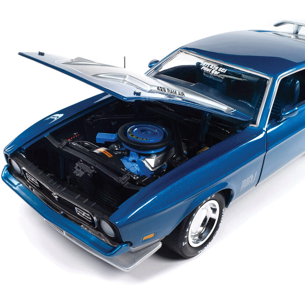1971 Ford Mustang Mach 1 MCACN-Med Blue Metallic 1:18 Scale