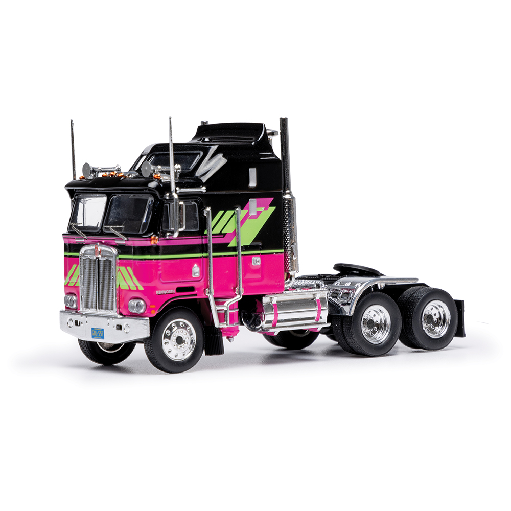 1976 Kenworth K100 Aerodyne - Black and Pink 1:64 Scale