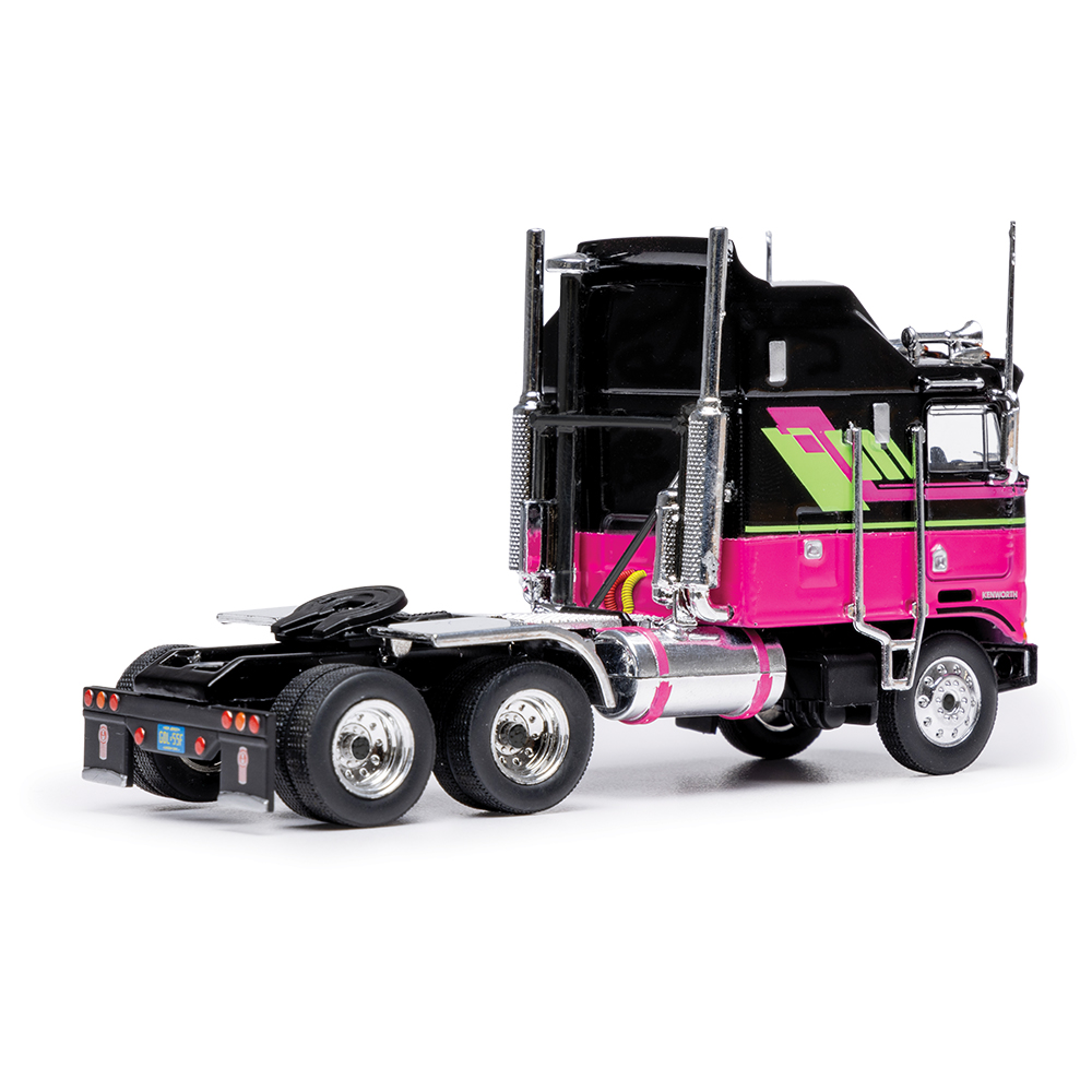 1976 Kenworth K100 Aerodyne - Black and Pink 1:64 Scale
