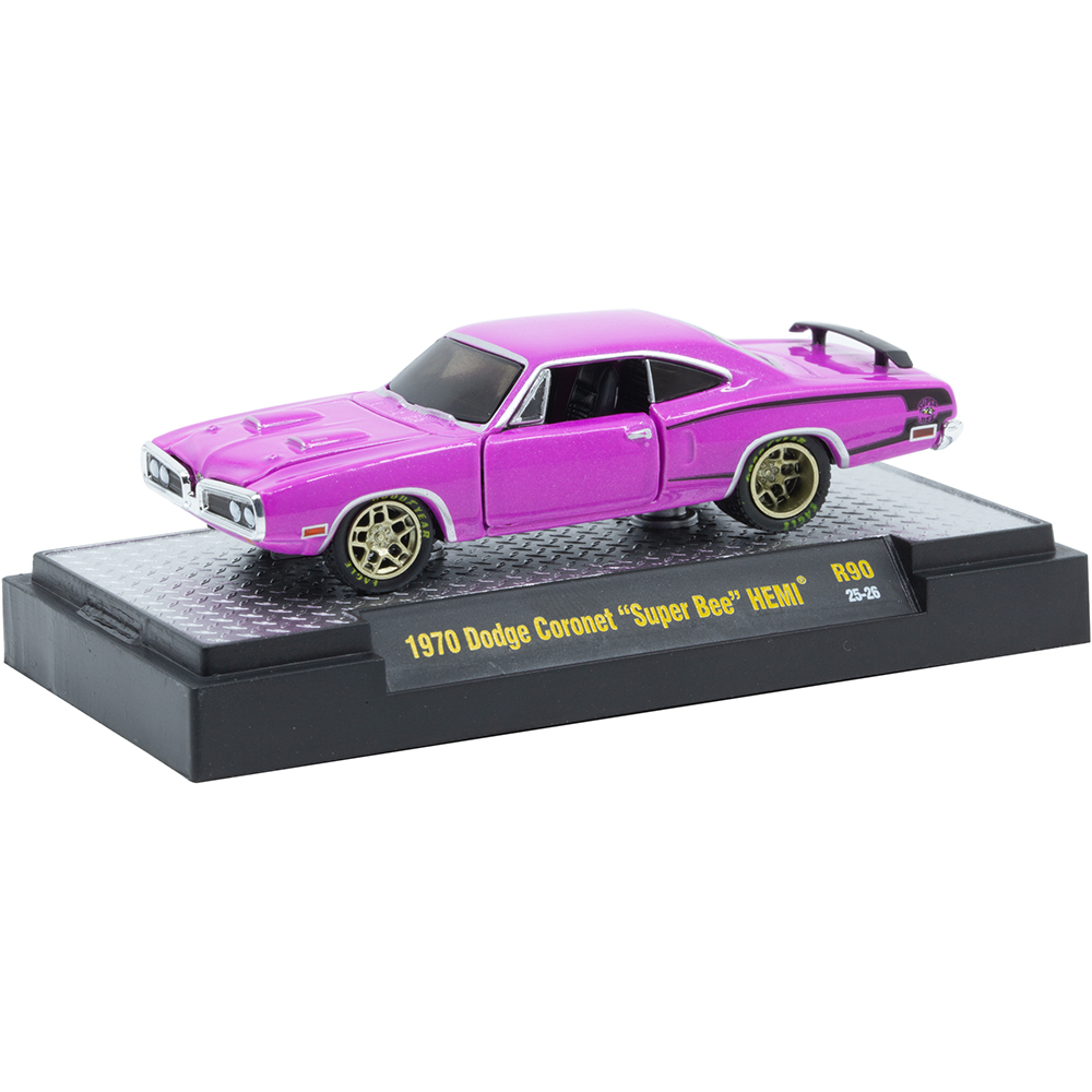 1970 Dodge super bee HEMI  ミニカー 1970 Dodge Coronet Super Bee HEMI - Purple 1:64 Scale