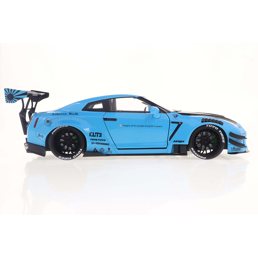 2024 Nissan GT-R (R35) Liberty Walk Body Kit - Baby Blue 1:18