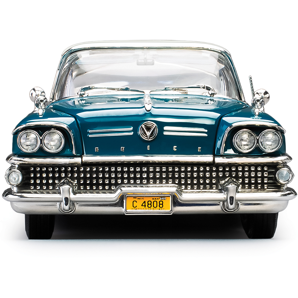 1958ビュイックリミテッドコンバーチブル1/18（ホワイト）30センチ以上有り 1958 Buick Limited Riviera Coupe -Glacier White / Dark Turquoise