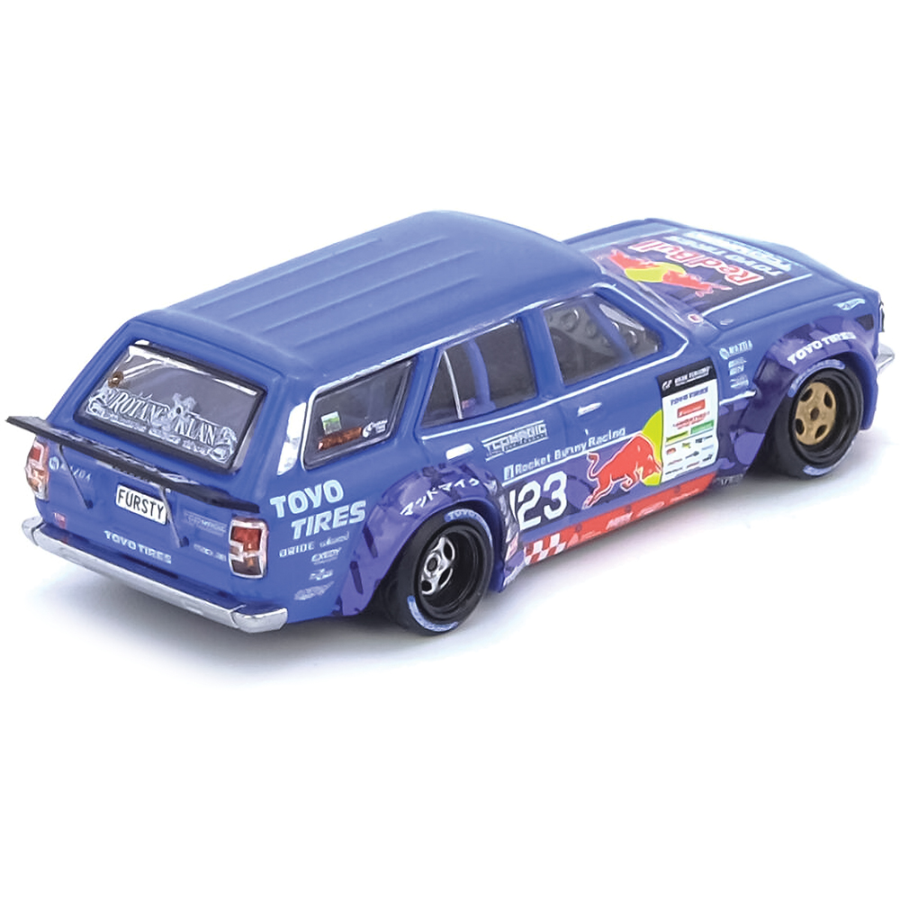 Mad Mike 1976 Mazda RX3 Station Wagon - Blue 1:64 Scale Diecast