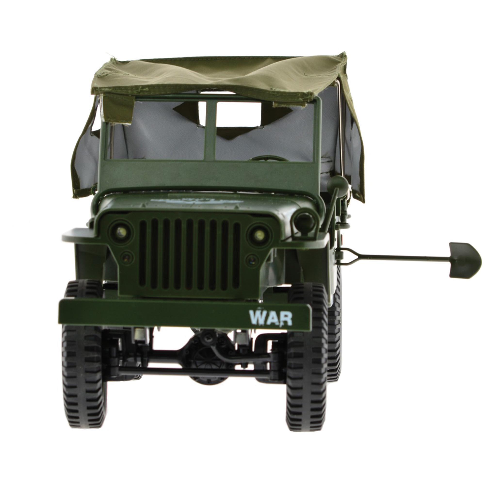 Remote Control U.S. Army Jeep with Removable Canvas Top 1:10