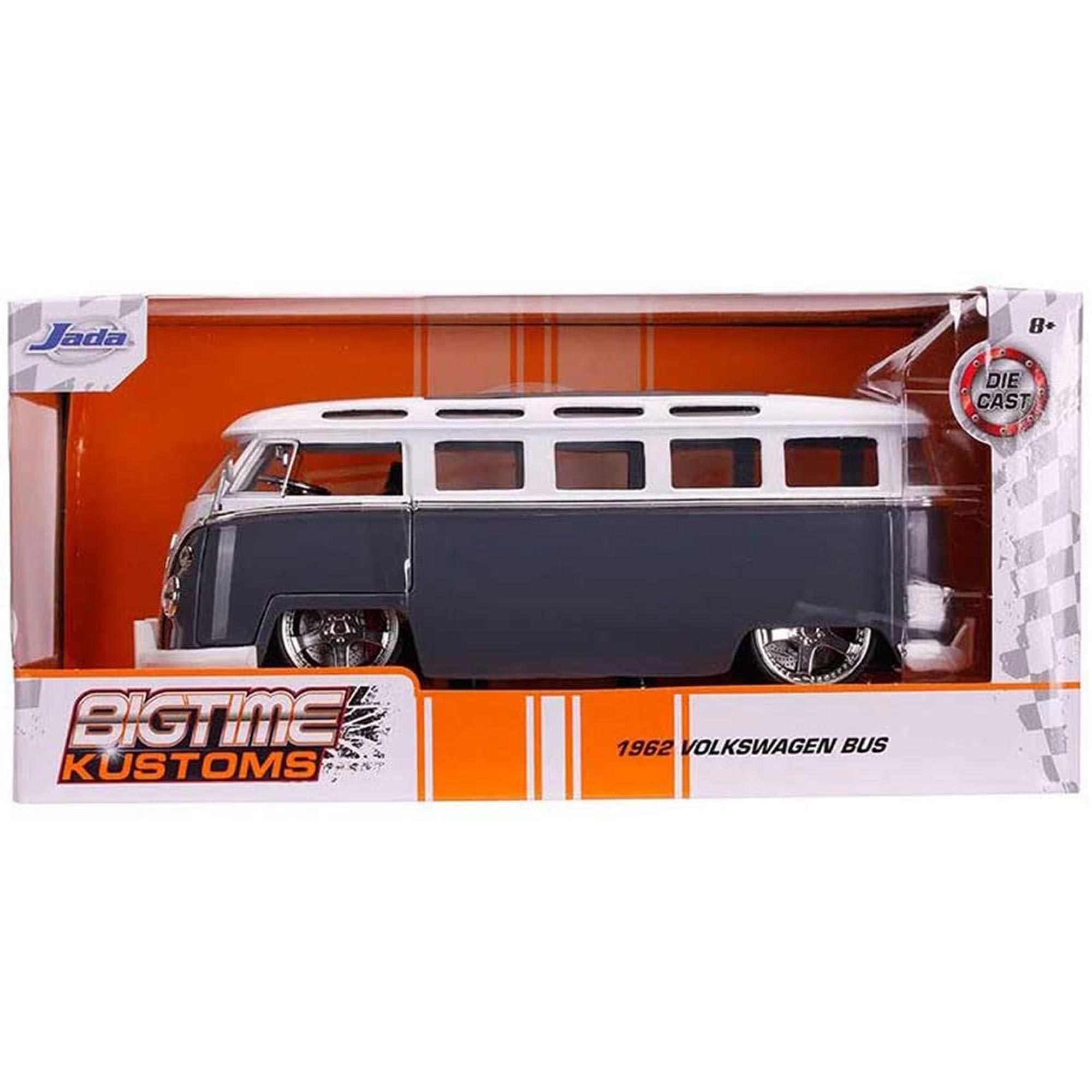 1962 VW Bus BTK - Glossy Grey 1:24 Scale Diecast Model by