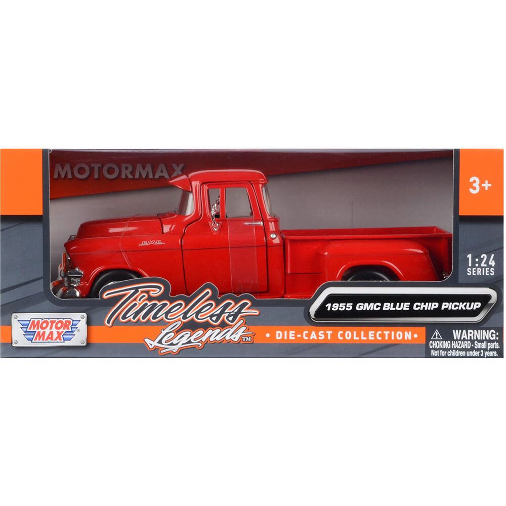 MM TL1/24 1955 GMC ブルー チップ ピックアップ 1955 GMC Blue Chip Pickup - Red 1:24 Scale Diecast Model by