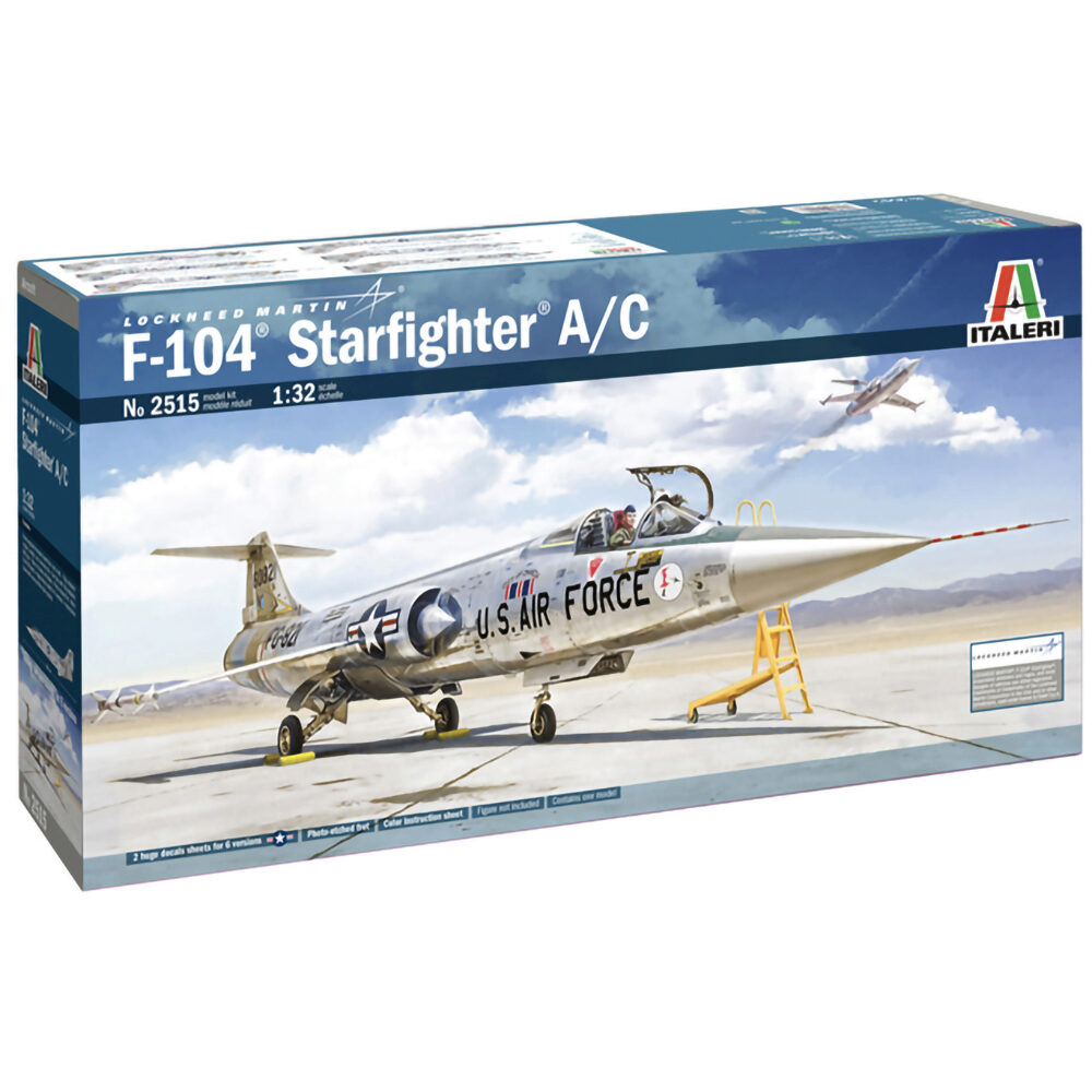 航空機・ヘリコプター ITALERI F-104 Starfighter A/C 1:32 F-104 Starfighter A/C 1/32 Kit 1:32 Scale Diecast Model by Italeri