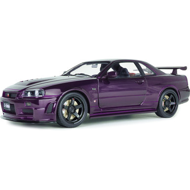 イグニッションモデル　1/43 スカイライン　GT-ES C211 パープル 1999 Nissan Skyline (R34) GT-R Z Tune - Midnight Purple 1:18 Scale