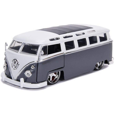 1962 VW Bus BTK - Glossy Grey 1:24 Scale Diecast Model by