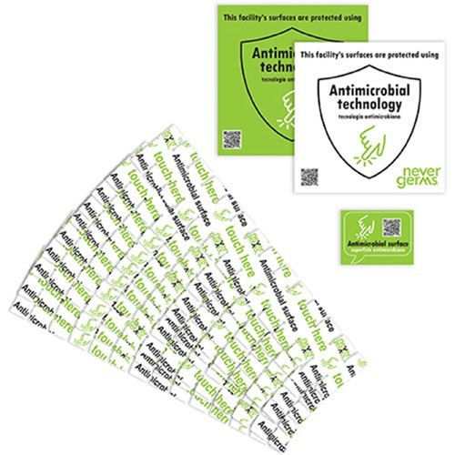 Main image for Antimicrobial Covers, Door Knob Wrap Style A, for Cove and Tylo-Style Knobs up to 2.125" (5.4 CM) Diameter, Die Cut for Round Application, Antimicrobial Surface Graphic, Clear, 10 Pack