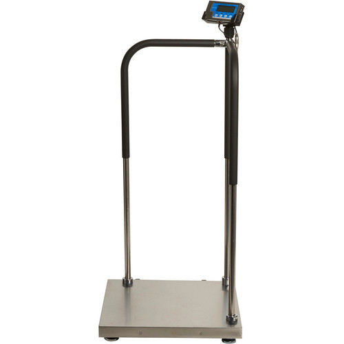 Alternate-Image1 Image for Brecknell MS140-300 Portable Medical Digital Handrail Scale up to 660 lb. Capacity, Integrated Wheels, Standing Doctor Physician Scale