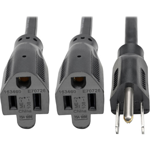 Main image for Tripp Lite 19in Power Cord Extension Y Splitter Cable 5-15P to 5-15R 13A 16AWG 18"