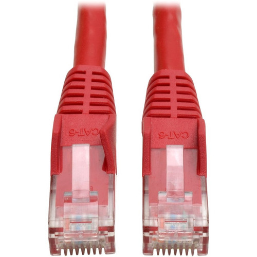 Main image for Tripp Lite 10ft Cat6 Gigabit Snagless Molded Patch Cable RJ45 M/M Red 10'