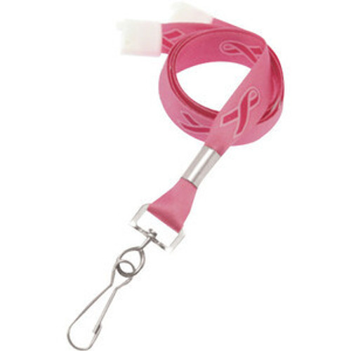 Main image for Brady People ID 5/8" Satin-Like Pre-Printed Pink Ribbon Awareness Lanyard