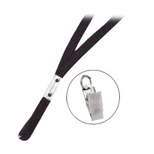 Main image for Brady Flat Braid Lanyard with Nickel Plated Steel Bulldog Clip