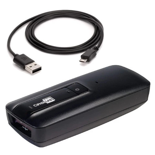 CIPHERLAB, 1664, SCANNER, 2D, BLUETOOTH, IOS AND ANDROID COMPATIBLE, RECHARGEABLE LI-ON BATTERY, MICRO USB CABLE, FAST IOS APP A16642BSNUN01