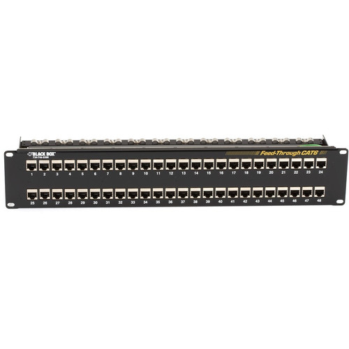 Alternate-Image1 Image for Black Box CAT6 Patch Panel - Feed-Through, 2U, Shielded, 48-Port