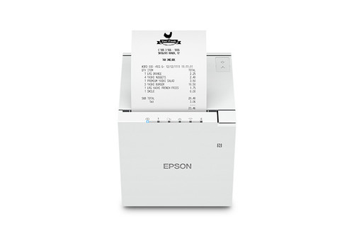 EPSON, TM-M30III-H, THERMAL RECEIPT PRINTER, AUTOCUTTER, ETHERNT, USB, WIFI, AND BLUETOOTH, EPSON WHITE, ENERGY STAR C31CK51021