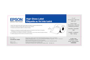 EPSON, MEDIA FOR C3500/C4000, 4" X 2" DIE CUT GLOSS LBL - PK OF 6 RO (540 LABLES/ROLL), SOLD BY CASE C35GD001