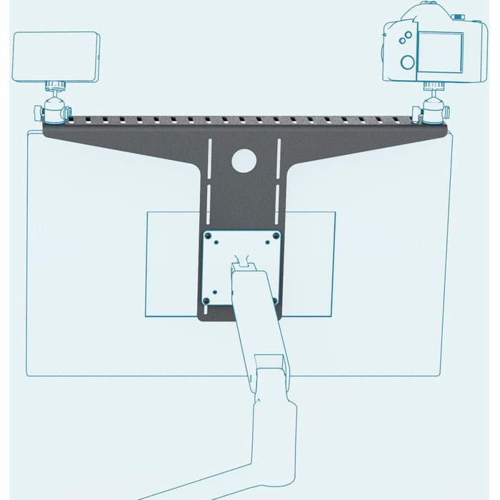 Alternate-Image3 Image for Heckler Design Mounting Shelf for Camera, Microphone, Light, Monitor, Display, Tripod Head, Barebone PC, LCD Display - Black