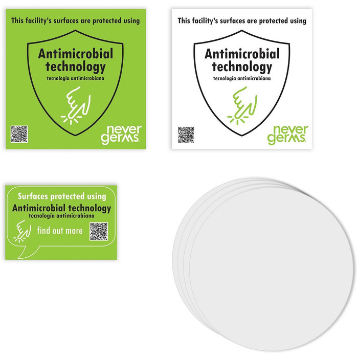 Main image for Antimicrobial Covers, ADA Push Plate 4.5" Round Actuator Cover, 4.5" Diameter, No Graphic, Clear, 4 Pack