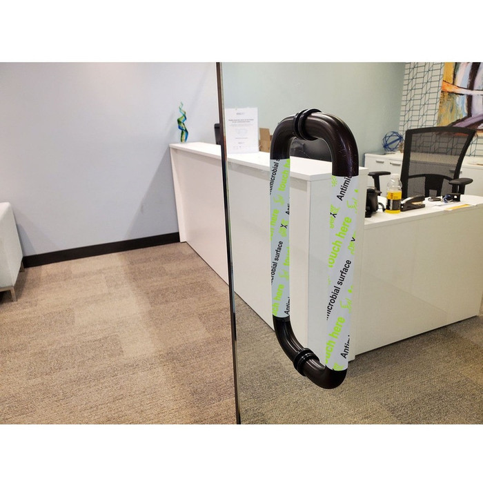 Alternate-Image1 Image for Antimicrobial Covers, Door Handle Surface Cover Large, 5" X 16" , Antimicrobial Surface Graphic, White, 10 Pack