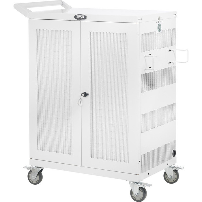 Right Image for Tripp Lite Safe-IT UV Sanitizing Charging Cart 32-Port AC Antimicrobial for Chromebooks Laptops iPads White