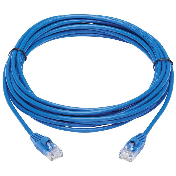 Alternate-Image1 Image for Tripp Lite Cat6a 10G Snagless Molded Slim UTP Network Patch Cable (M/M), Blue, 15 ft.