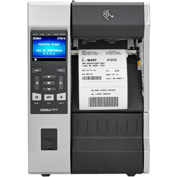 Alternate-Image1 Image for Zebra ZT610 Desktop Direct Thermal/Thermal Transfer Printer - Monochrome - Label Print - Ethernet - USB - Serial - Bluetooth
