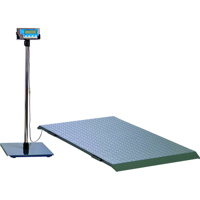 Alternate-Image2 Image for Brecknell PS2000 Floor Scale, 2,000 Capacity, LCD Screen, Portable, Versatile, Rugged steel with Tread Plate Surface
