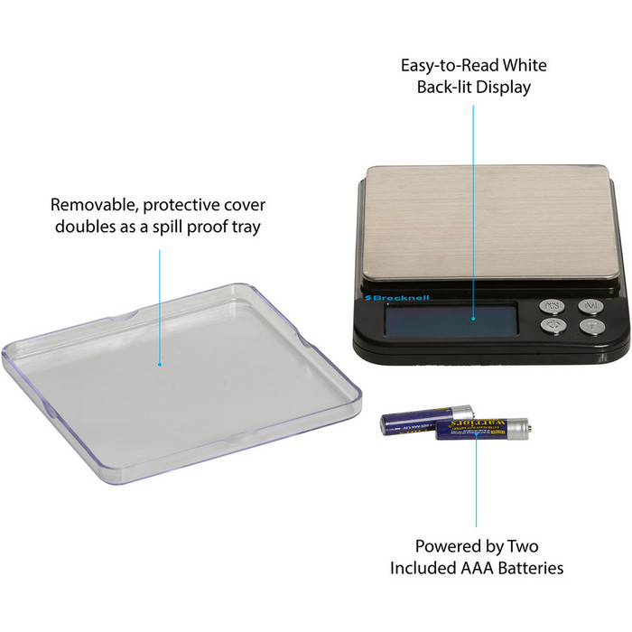 Alternate-Image2 Image for Brecknell EPB Small Digital Pocket Balance Scale, 500 Gram Capacity, Battery Powered, Kilogram, Gram, Pound, Ounce, Carat, Counting Modes