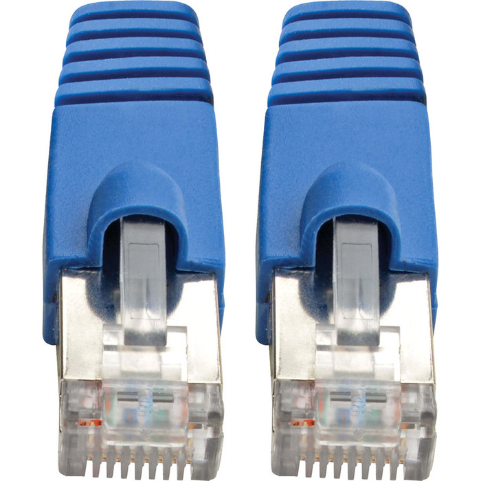Alternate-Image2 Image for Tripp Lite Cat6a Snagless Shielded STP Patch Cable 10G, PoE Blue M/M 30ft