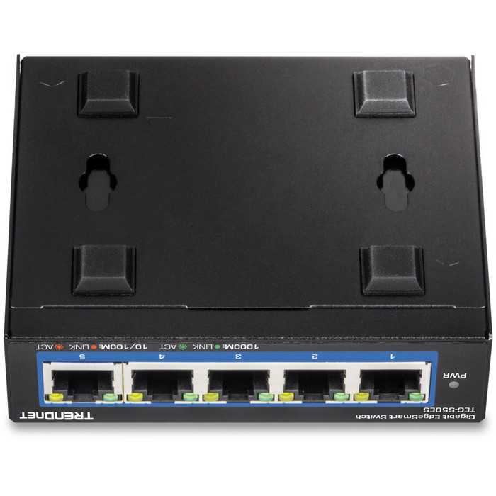 Alternate-Image3 Image for TRENDnet 5-Port Gigabit EdgeSmart Switch; TEG-S50ES; 5 x Gigabit Ports; 10Gbps Switch Capacity; Ethernet Network Desktop Switch; Managed Smart Gigabit Switch; Metal; Fanless; Lifetime Protection