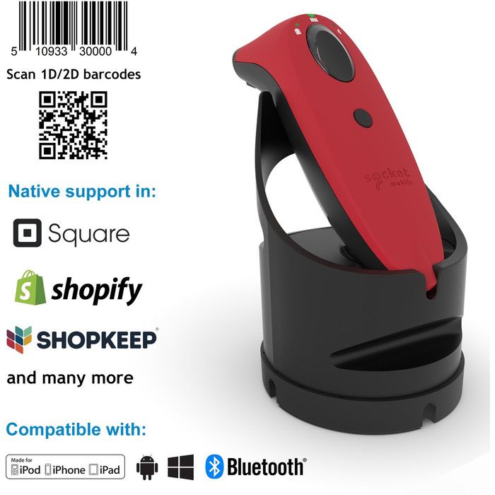 Main image for Socket Mobile SocketScan&reg; S740, Universal Barcode Scanner, Red & Black Dock