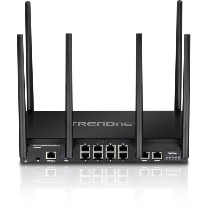 Bottom Image for TRENDnet AC3000 Tri-Band Wireless Gigabit Dual-WAN VPN SMB Router, MU-MIMO, Wave 2,Internet Router, Whole Office-Home Wifi, Pre-Encrypted Wireless, QoS,Inter-VLAN Routing, Black, TEW-829DRU