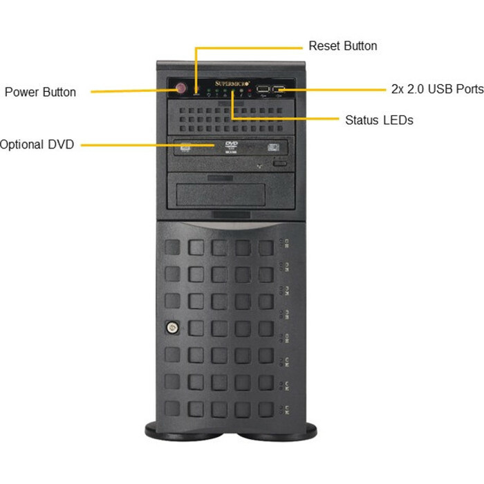 Alternate-Image1 Image for Supermicro SuperServer 7049P-TR Barebone System - 4U Tower - Socket P LGA-3647 - 2 x Processor Support