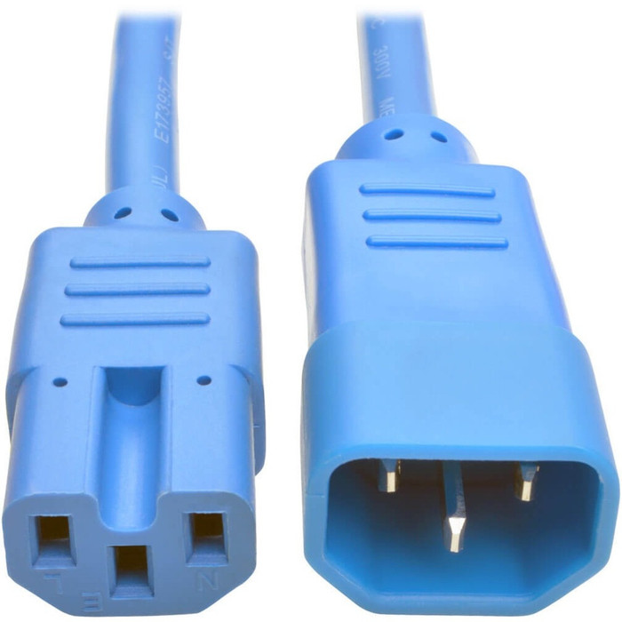 Main image for Tripp Lite Heavy Duty Computer Power Cord 15A 14AWG C14 to C15 Blue 6' 6ft